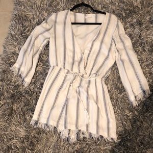 Honey Belle Blue and White Romper